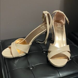 Material Girl Beige Strappy Heels